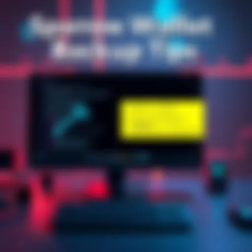 A graphic showing a computer and a Coldcard wallet with highlighted seed words and backup instructions.