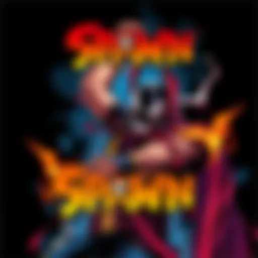 Illustration featuring the main character from Spawn 77 in an intense action pose against a dark background, showcasing vibrant colors and comic book style art.