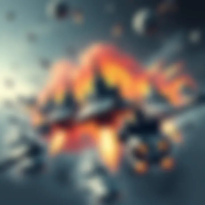Illustration of the Speaker armada facing overwhelming enemy forces, showing ships and weapons in a tense combat scenario.