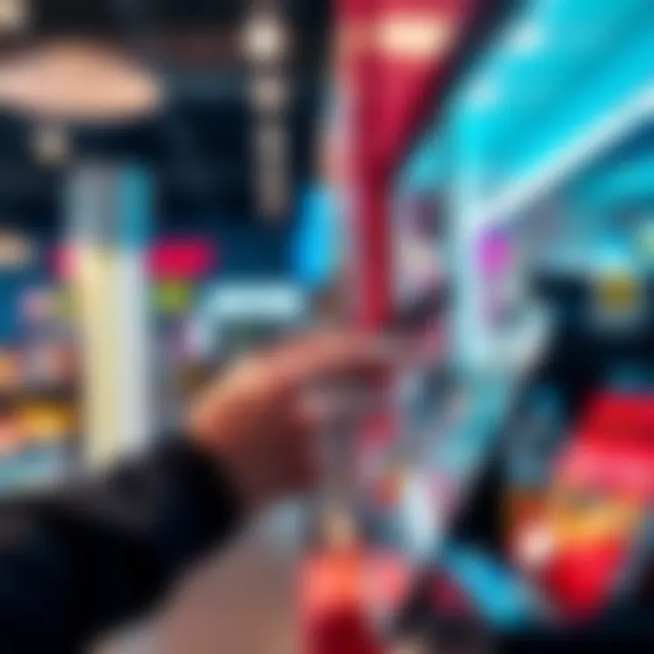 Spending Cryptocurrency A person making a payment with a smartphone using cryptocurrency at a store checkout.