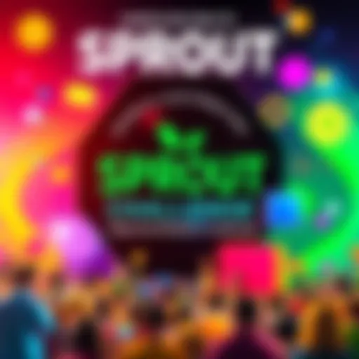 A graphic promoting the Sprout Builder Challenge with a $25,000 ALGO prize pool, featuring vibrant colors and icons representing community and crowdfunding.
