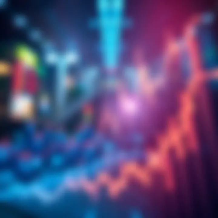 A chart showing the rising trend of the SPX500 market, with community symbols representing growth and engagement