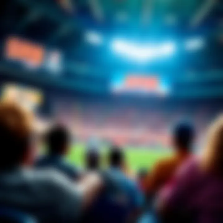 A scene from the Super Bowl showing the brief SRB advertisement airing on screen with surprised viewers in the background.