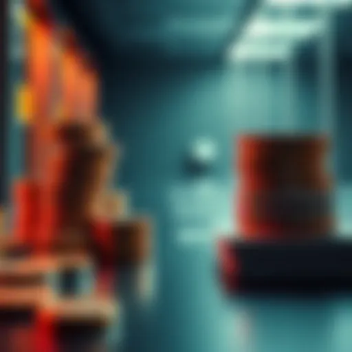 A split image showing stable coins on one side and stacks of cash in a bank on the other side, representing safety in finance.