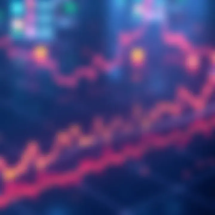 Stable cryptocurrency market An illustration of a calm graph showing stable cryptocurrency prices with no spikes, symbolizing market maturity.