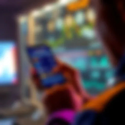 A person checks a digital wallet showing high yield rates for various stablecoins on a smartphone