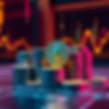 A graphic showing various amounts of ETH stacked with a digital representation of rewards, symbolizing liquid staking.