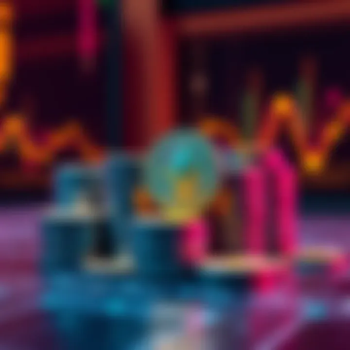 A graphic showing various amounts of ETH stacked with a digital representation of rewards, symbolizing liquid staking.