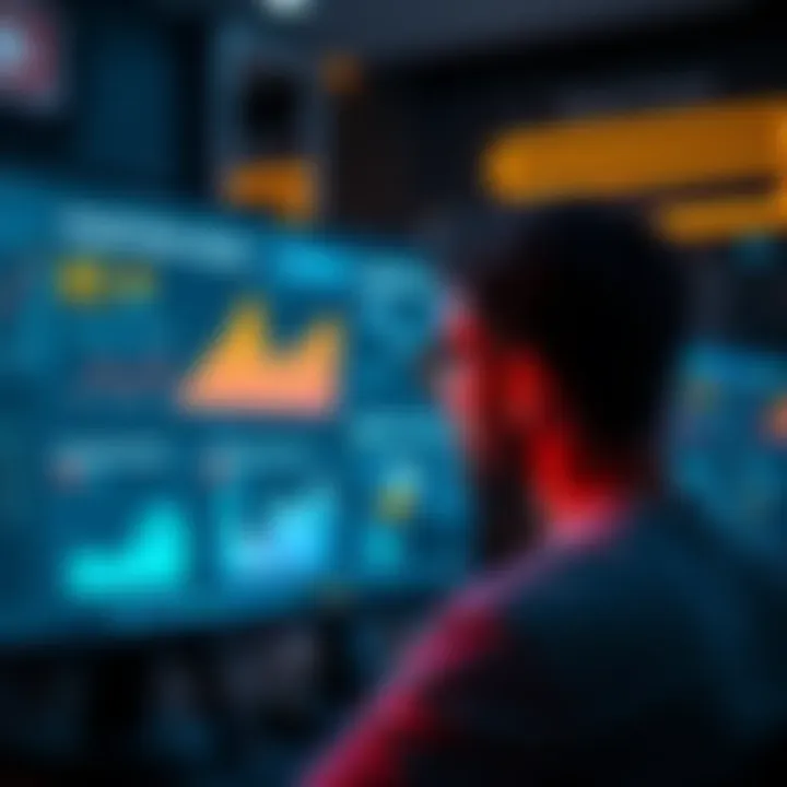 A person looking at a computer screen showing graphs related to staking yields and alternative earning models like 8lends.