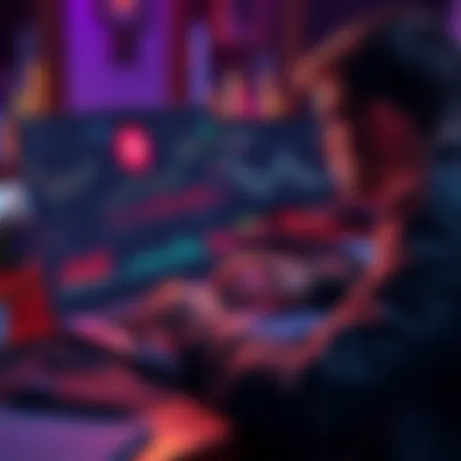 A person analyzing staking Cosmos with charts and graphs on a laptop, showing price trends and community feedback.