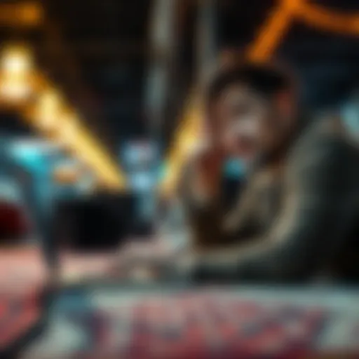 A person looking worried while checking their crypto investments on a laptop, representing the aftermath of a rug pull incident.