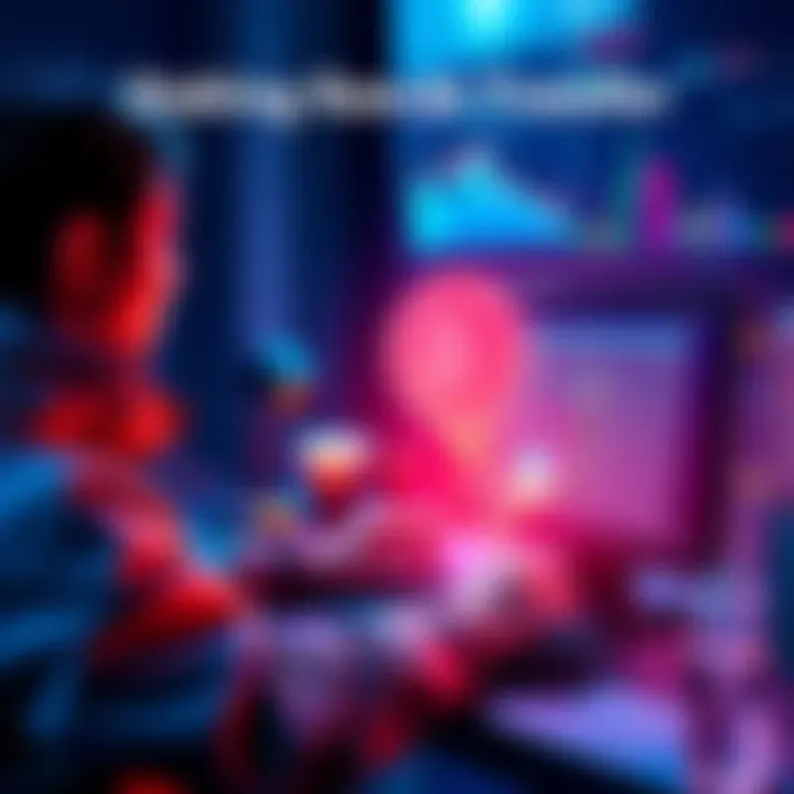Staking Rewards Transfer A person using a computer to manage ADA staking rewards on Ledger after Yoroi's closure, with visuals of digital currency