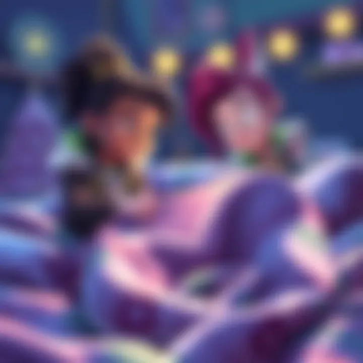 Star and Jinx examine a quilt, checking its quality and durability before gifting it.