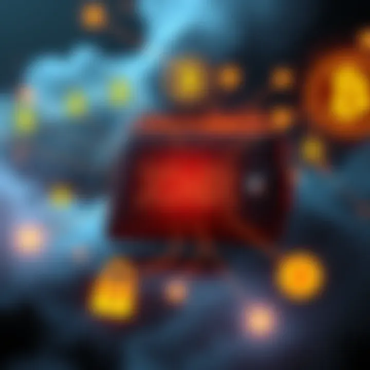 A graphic showing Sterlingov's XMR wallet linked to various digital and financial symbols, with authorities searching for connections.