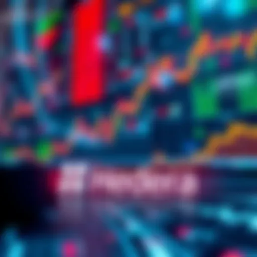 A digital representation of Stock Market 2.0 with graphs and Hedera's logo in the foreground, symbolizing future trading technology.