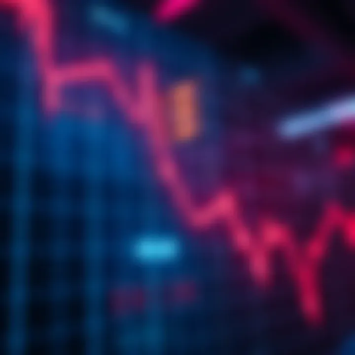 A graph showing a downward trend in stock market values, with a line indicating falling prices and potential for future rebound.