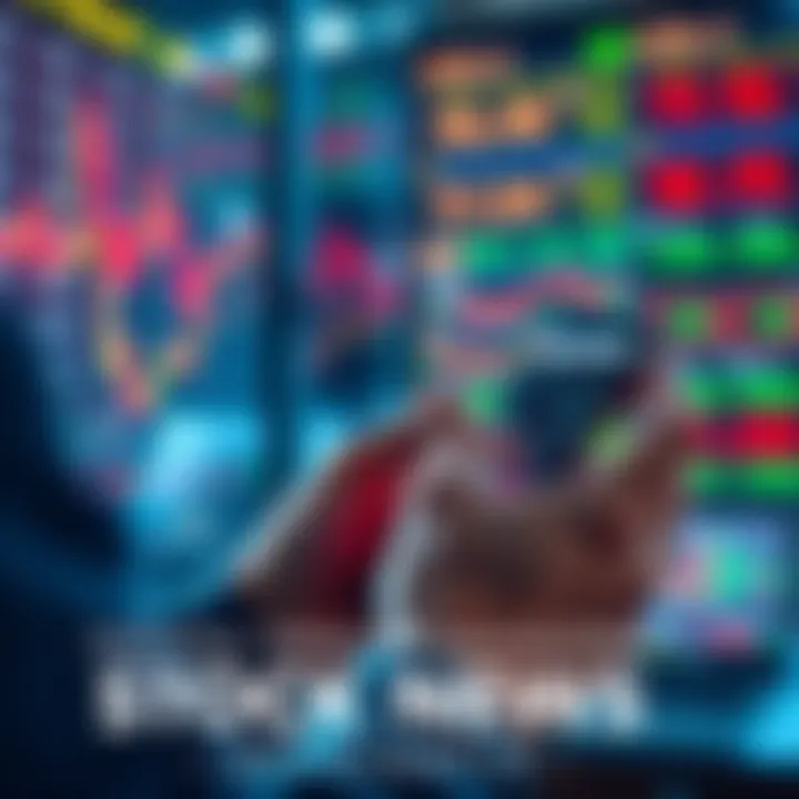 Individual checking stock alerts on a smartphone, focusing on specific companies