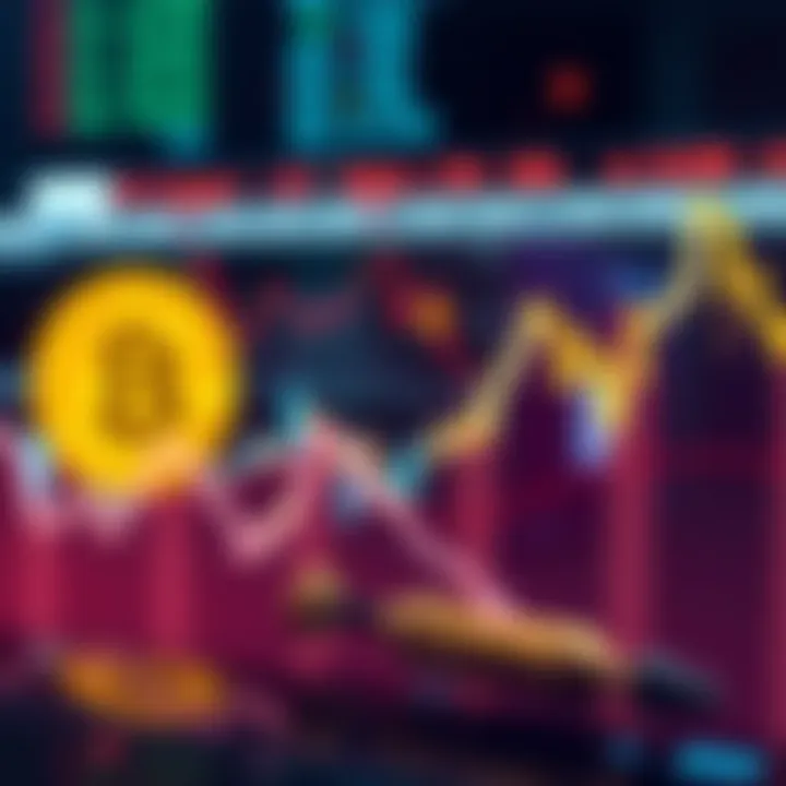 A graphic showing a downward trend in stock prices with Bitcoin symbol fading in the background, representing dilution with no gains in Bitcoin.