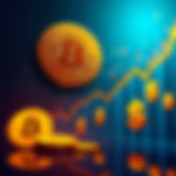Graph showing investment growth with Bitcoin symbols and dollar signs, representing Strategy's purchase of Bitcoin and financial strength