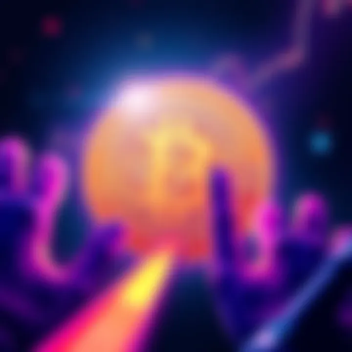 Strategy Crypto Purchase Illustration showing a large Bitcoin symbol with arrows pointing upwards, representing Strategy's acquisition of Bitcoin and positive market outlook.