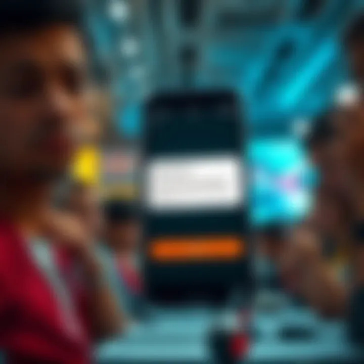 A smartphone screen displaying a notification about lost activity streaks, surrounded by frustrated users in a forum setting.