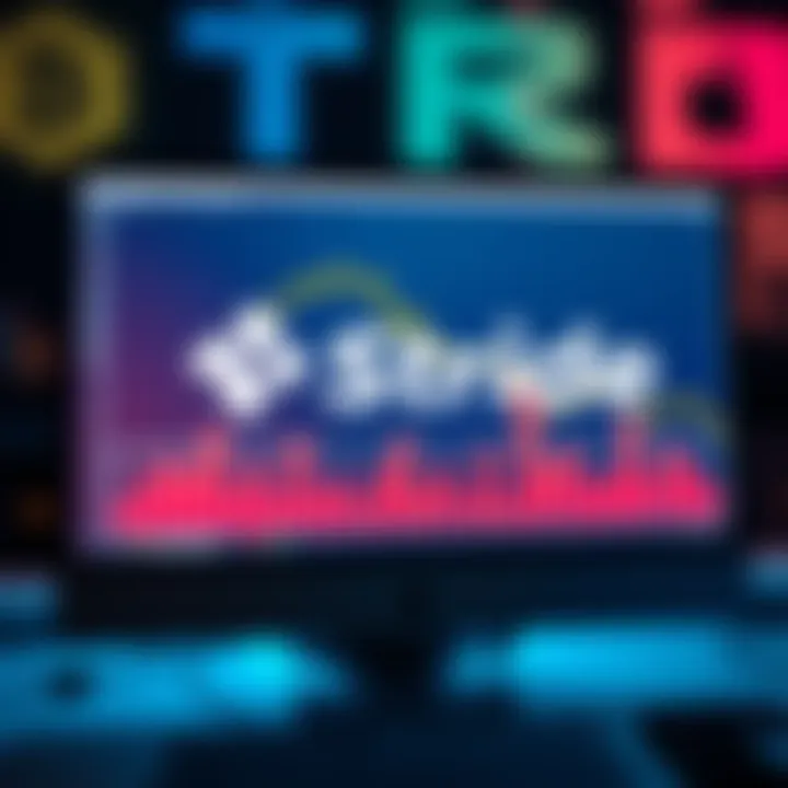 Stride's Market Struggles A desktop screen showing a declining graph with a Stride logo, symbolizing its market challenges.