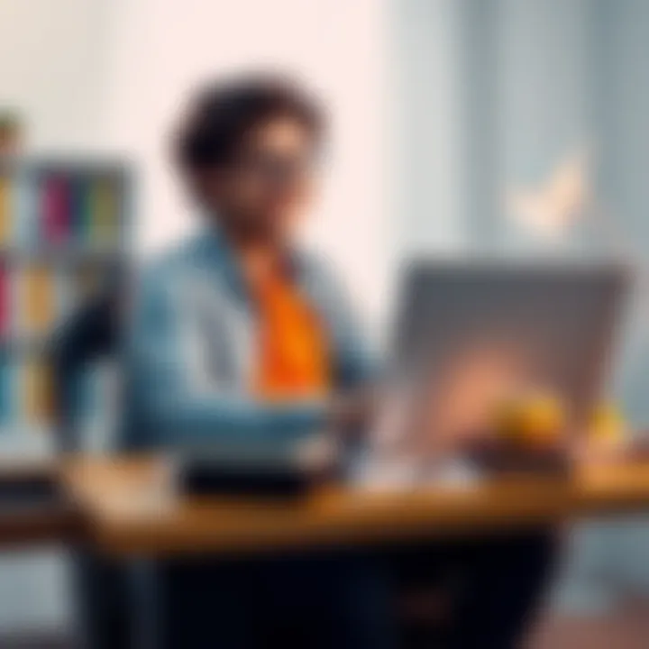 A student sitting at a desk with a laptop, happily claiming the Gemini Pro student offer, surrounded by books and a coffee cup.
