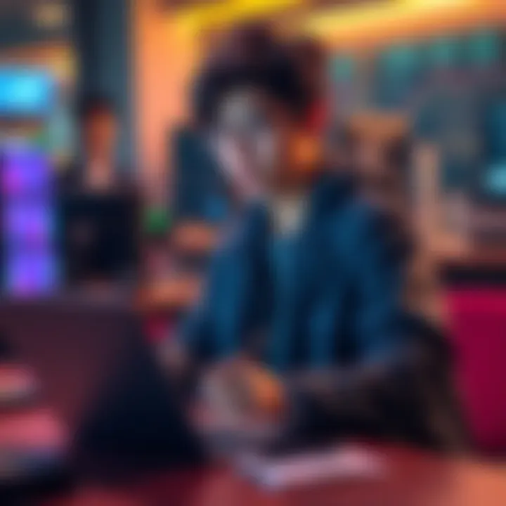 A final-year computer science student brainstorming cryptocurrency project ideas with a laptop and notepad