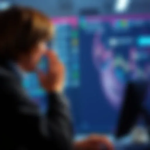 A person expressing frustration with discussions in an online forum, looking disappointed while browsing the screen.