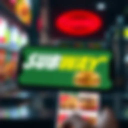Subway logo displayed on a smartphone showing the Tesoro app interface with meal options
