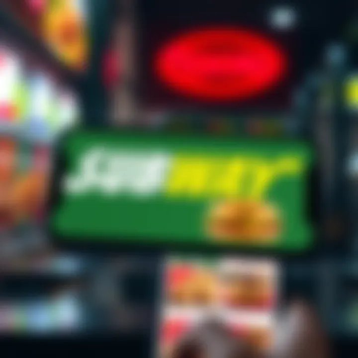 Subway Logo on Tesoro App Subway logo displayed on a smartphone showing the Tesoro app interface with meal options