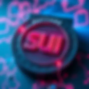 SUI blockchain logo with a warning symbol indicating an outage