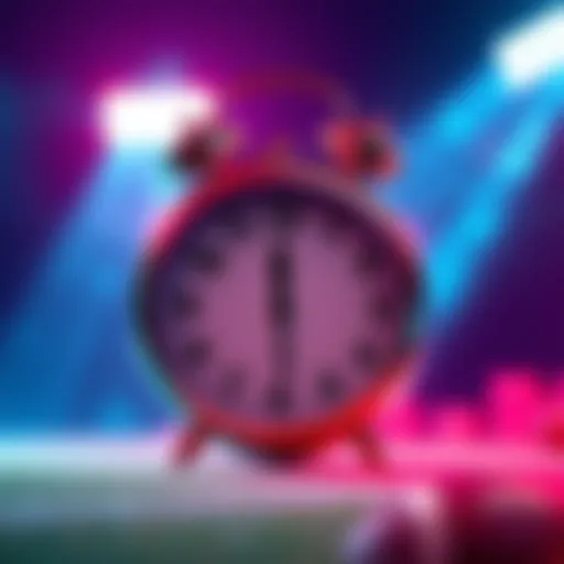 A clock with a football theme showing the importance of timing for a Super Bowl challenge boost