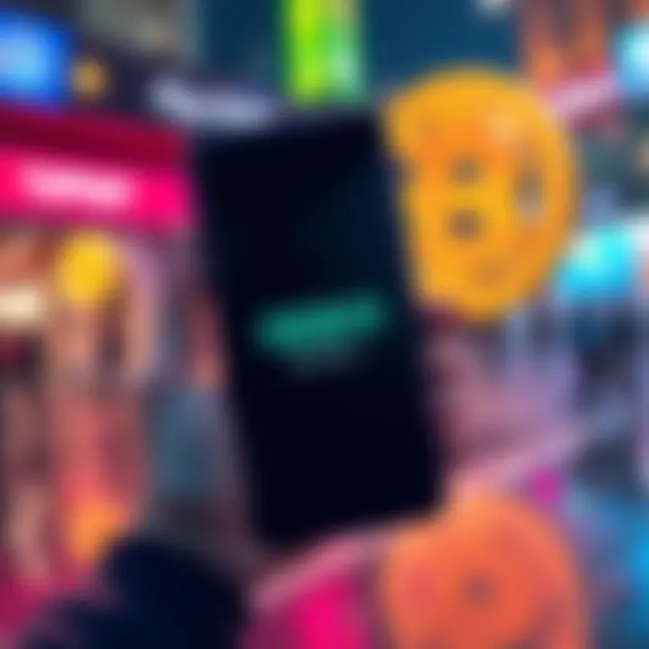 A person holding an Oppo phone with a digital currency symbol in the background, asking for USDT donations to build a crypto bank.