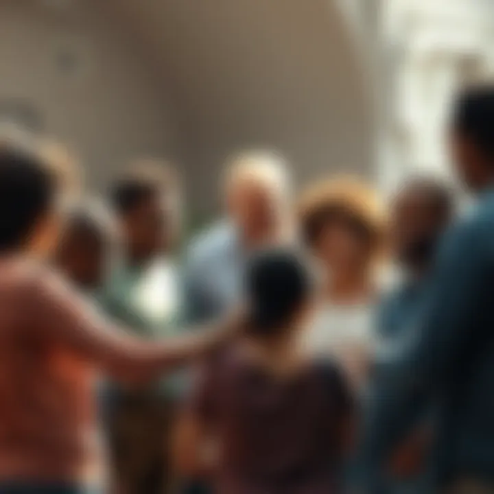 A group of diverse people sharing their stories and supporting each other in a circle, representing hope and recovery from bipolar disorder.