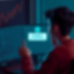 A concerned university student looking at a blank computer screen with a Kraken logo. The screen shows a notification of account suspension. The student's expression reflects confusion and frustration...