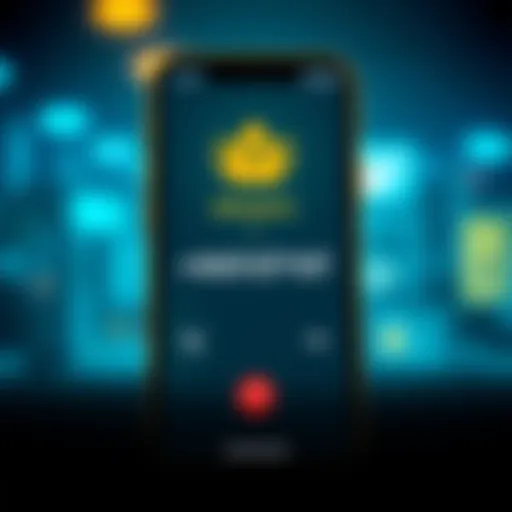 A smartphone screen showing a call from +543127167 with an alert for a suspicious Binance login attempt.