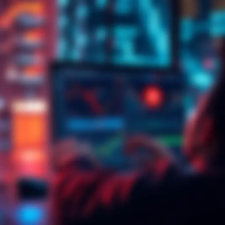 A person using a laptop to trade ARB tokens on a decentralized exchange platform, with charts and transaction details visible on screen.