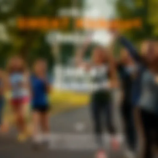 Join the SWEAT Kickstart Challenge A group of people walking outdoors, each showing their step count on their phones, celebrating their participation in the SWEAT Kickstart Challenge