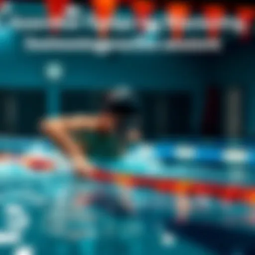 A swimmer focuses on technique in a pool during practice