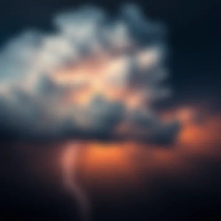 A dark cloud with a lightning bolt emerging, representing an omen in nature