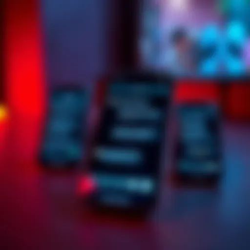 A smartphone showing synced chat messages across different devices with a seamless interface