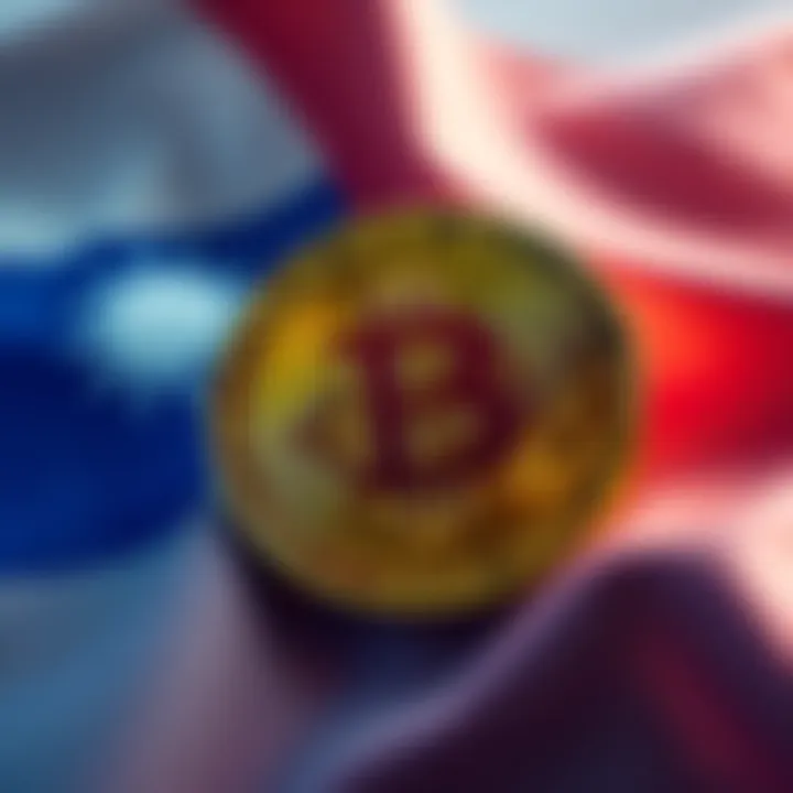 A Taiwanese flag alongside a Bitcoin symbol, symbolizing Taiwan's consideration of Bitcoin as a reserve asset amid geopolitical tensions with China.