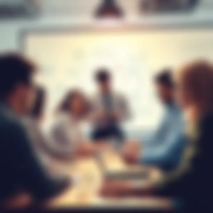 Team brainstorming session Group of people sharing ideas during a brainstorming session