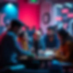 A diverse group of people discussing and collaborating on a project for the UIDAI Data Hackathon 2026, with a computer and coding materials in front of them.