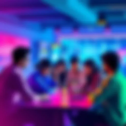 A group of students brainstorming ideas for the iQOO City Battles hackathon, focusing on AI and software development in a collaborative setting.