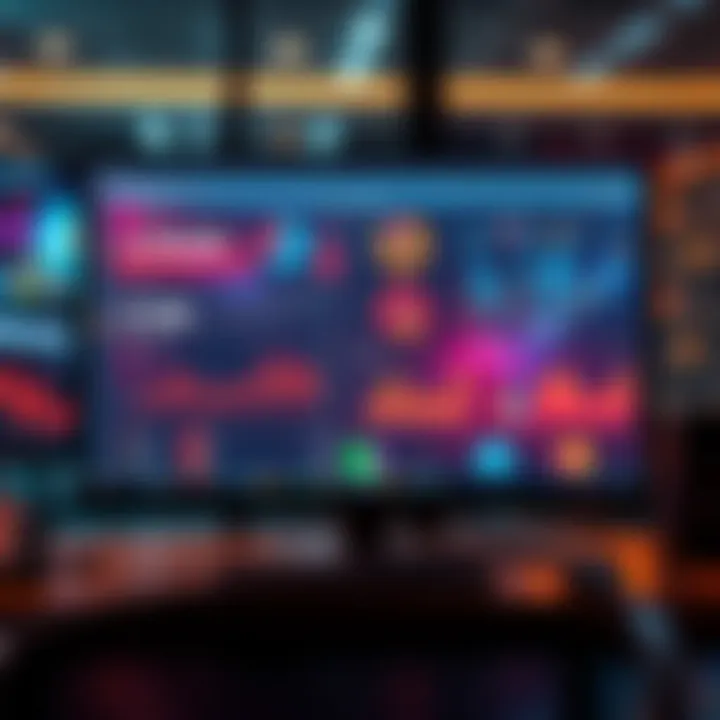 A computer screen displaying charts and graphs showing technology trends and innovations.