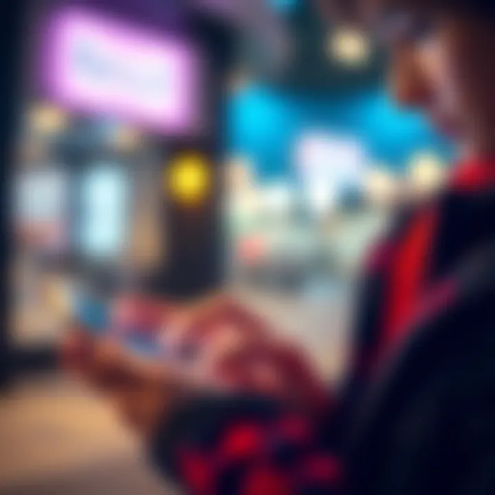 Teenager using Apple Pay with phone A young person making a payment using Apple Pay on a smartphone with a Revolut app visible