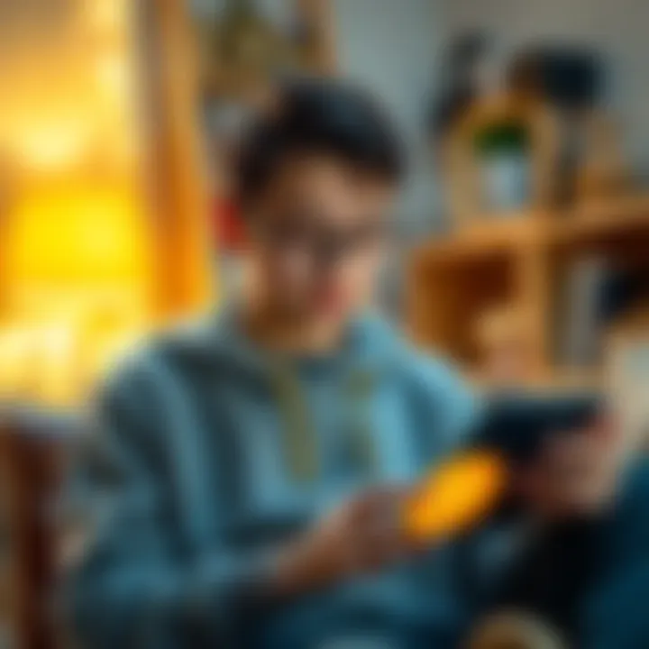 Teen buying Bitcoin A 17-year-old using a smartphone to buy Bitcoin with a wallet app in a cozy room