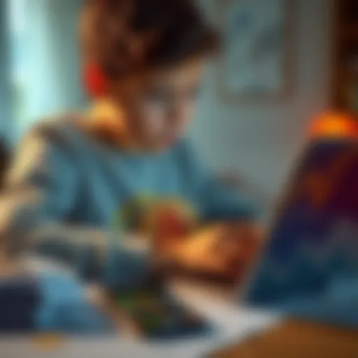 A 17-year-old boy looks frustrated while using a laptop, showing challenges in buying Bitcoin, surrounded by paperwork and a phone with banking apps.